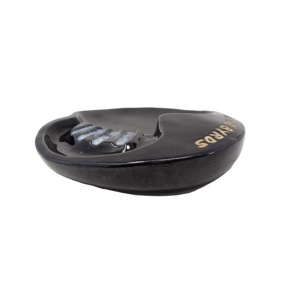Vintage MCM "For the Byrds" Black Ashtray. Marked Anna Van Briggle Colo. Spgs. - Picture 9 of 9